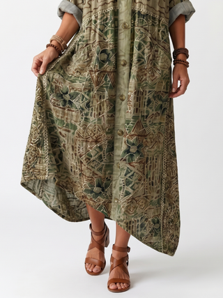 Aleta | Oversized Midi Dress with Buttons and Pockets