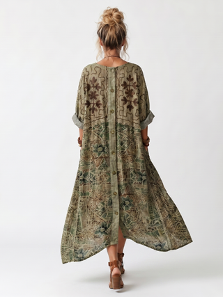 Aleta | Oversized Midi Dress with Buttons and Pockets