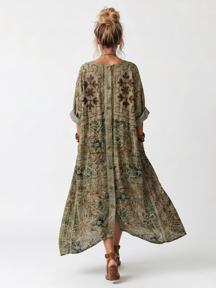 Aleta | Oversized Midi Dress with Buttons and Pockets