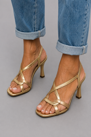 CASSIE | Golden Summer Charm Heeled Sandals