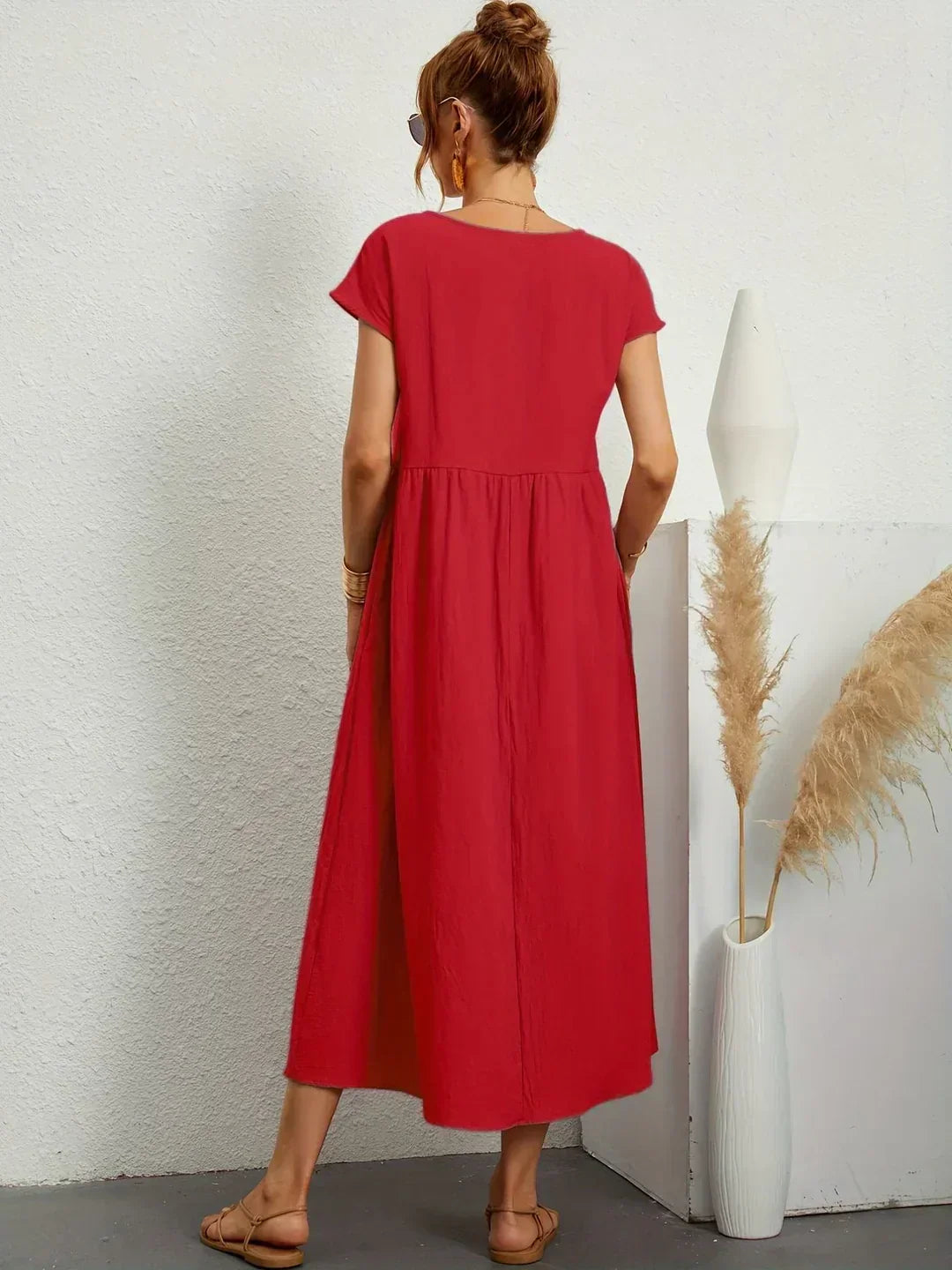 Gabrielle™ — Fluid Midi Dress Timeless Elegance
