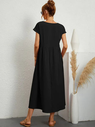 Gabrielle™ — Fluid Midi Dress Timeless Elegance